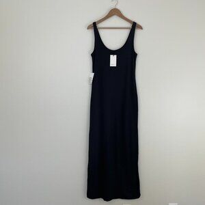 Bumpsuit Maternity Black Double Lined Sleeveless Maxi Dress Size Large